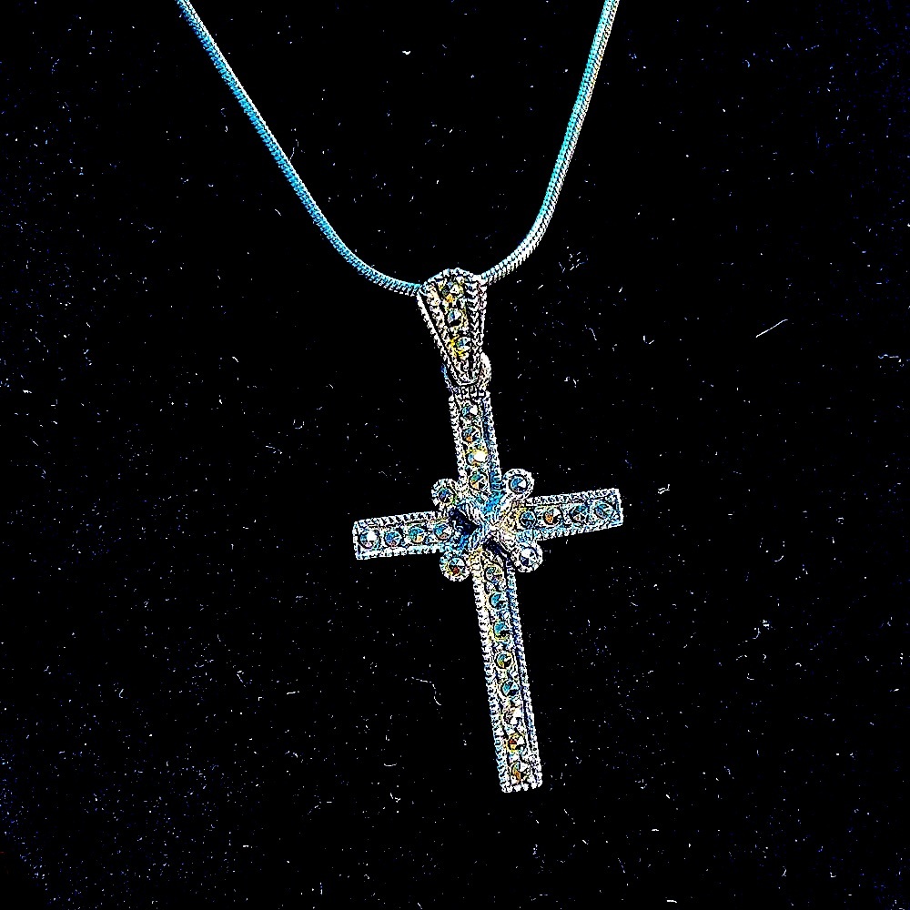 Silver and Marcasite Cross and Chain